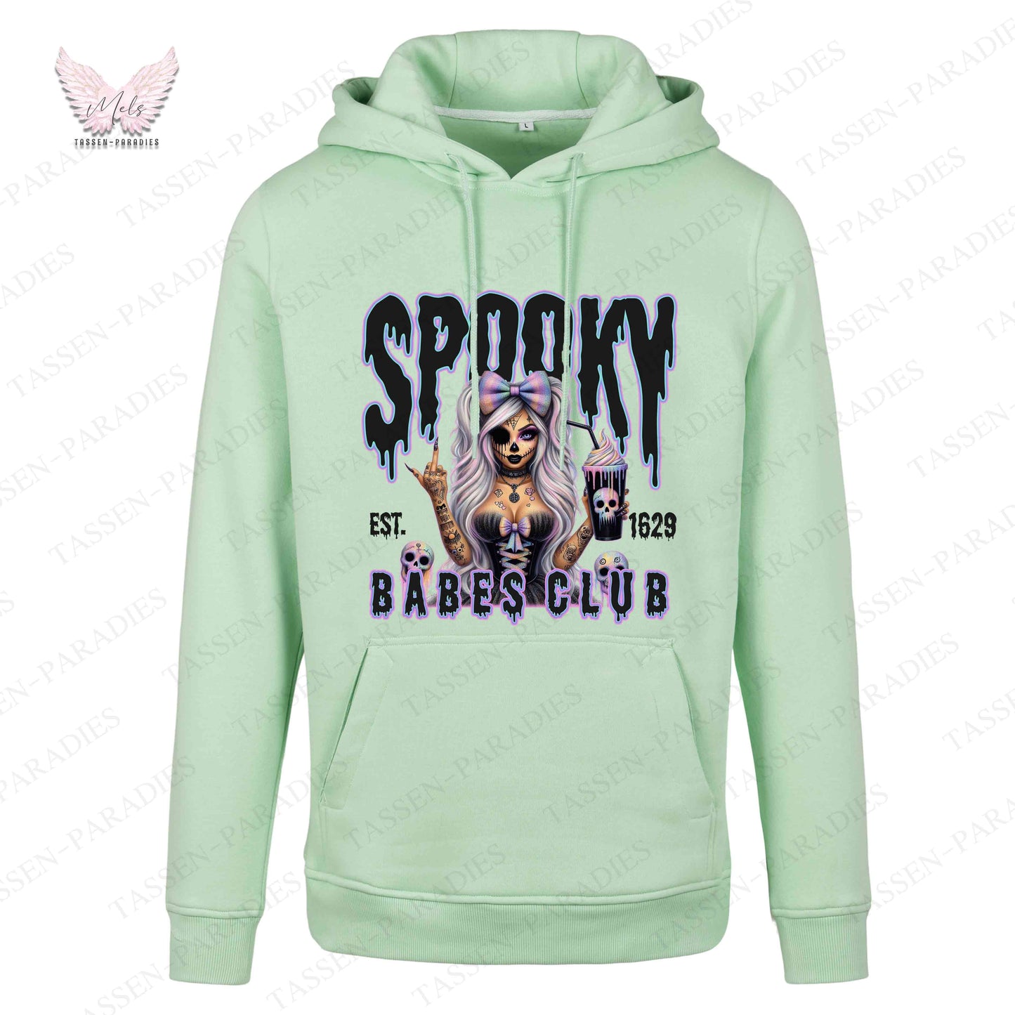 Hoodie mit Statement-Print – "SPOOKY BABES CLUB"
