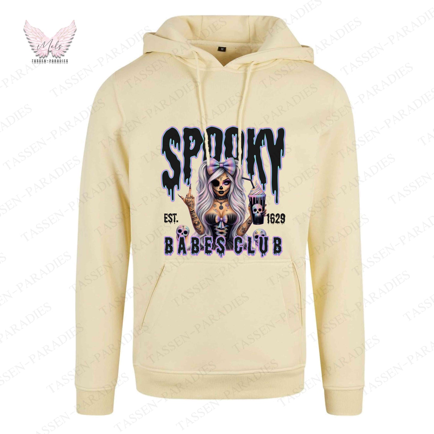 Hoodie mit Statement-Print – "SPOOKY BABES CLUB"