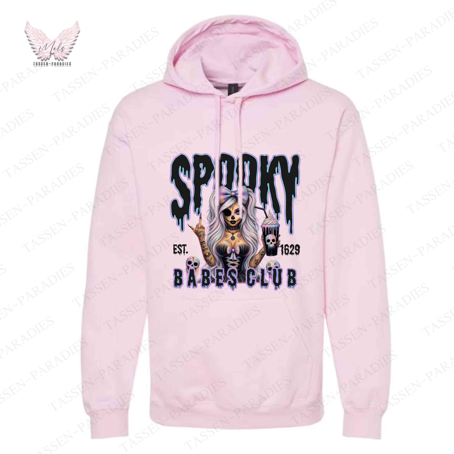 Hoodie mit Statement-Print – "SPOOKY BABES CLUB"
