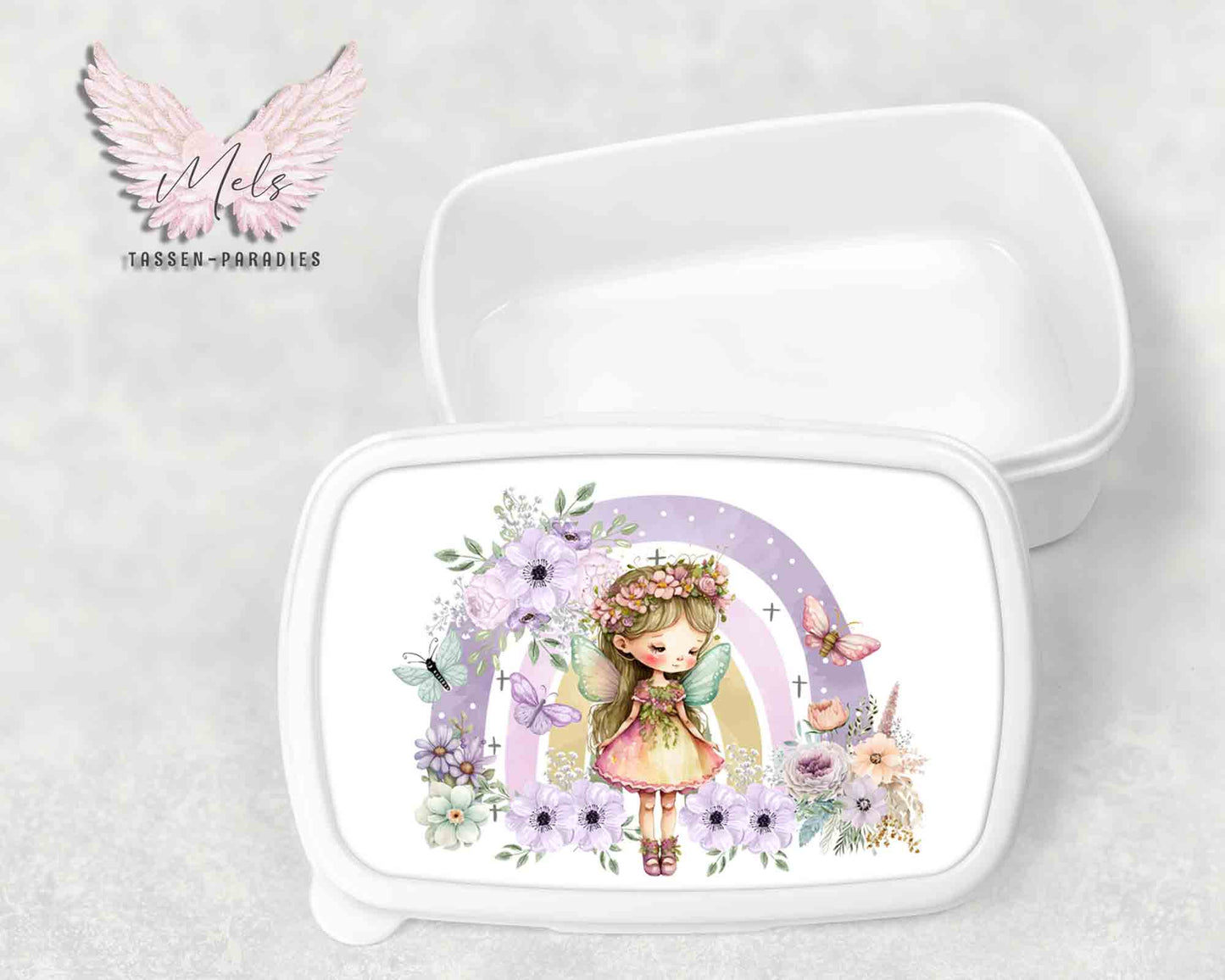 Fee - Prinzessin 3 - Personalisierte Kinder-Brotbox / Lunchbox weiß mit und ohne Name