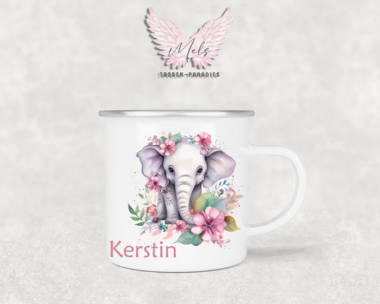 Personalisierte Kinder Tasse Elefant 2 - mit und ohne Name