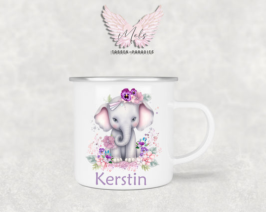 Personalisierte Kinder Tasse Elefant 3 - mit und ohne Name