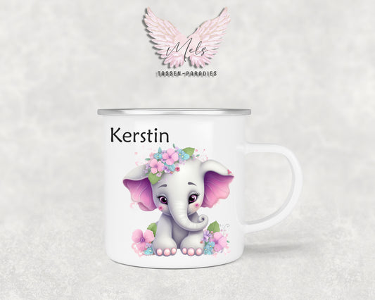Personalisierte Kinder Tasse Elefant 6 - mit und ohne Name