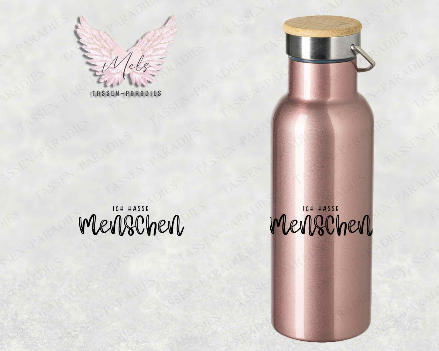 Sprüche 16 - Personalisierte Edelstahlflasche Rosé mit und ohne Name