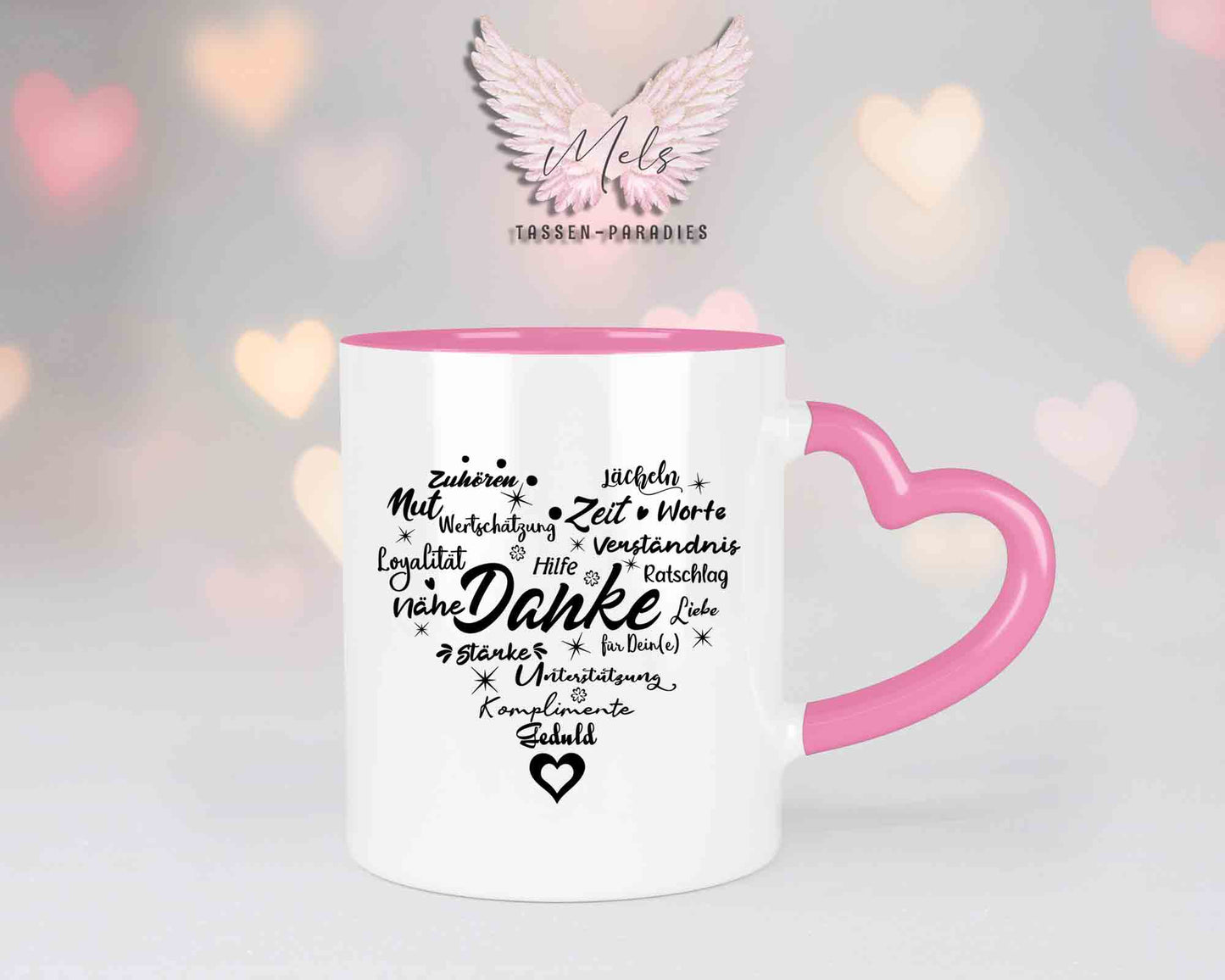 Sag es mit Herz-Danke - mit Bild - Personalisierte Herz-Tassen mit und ohne Name