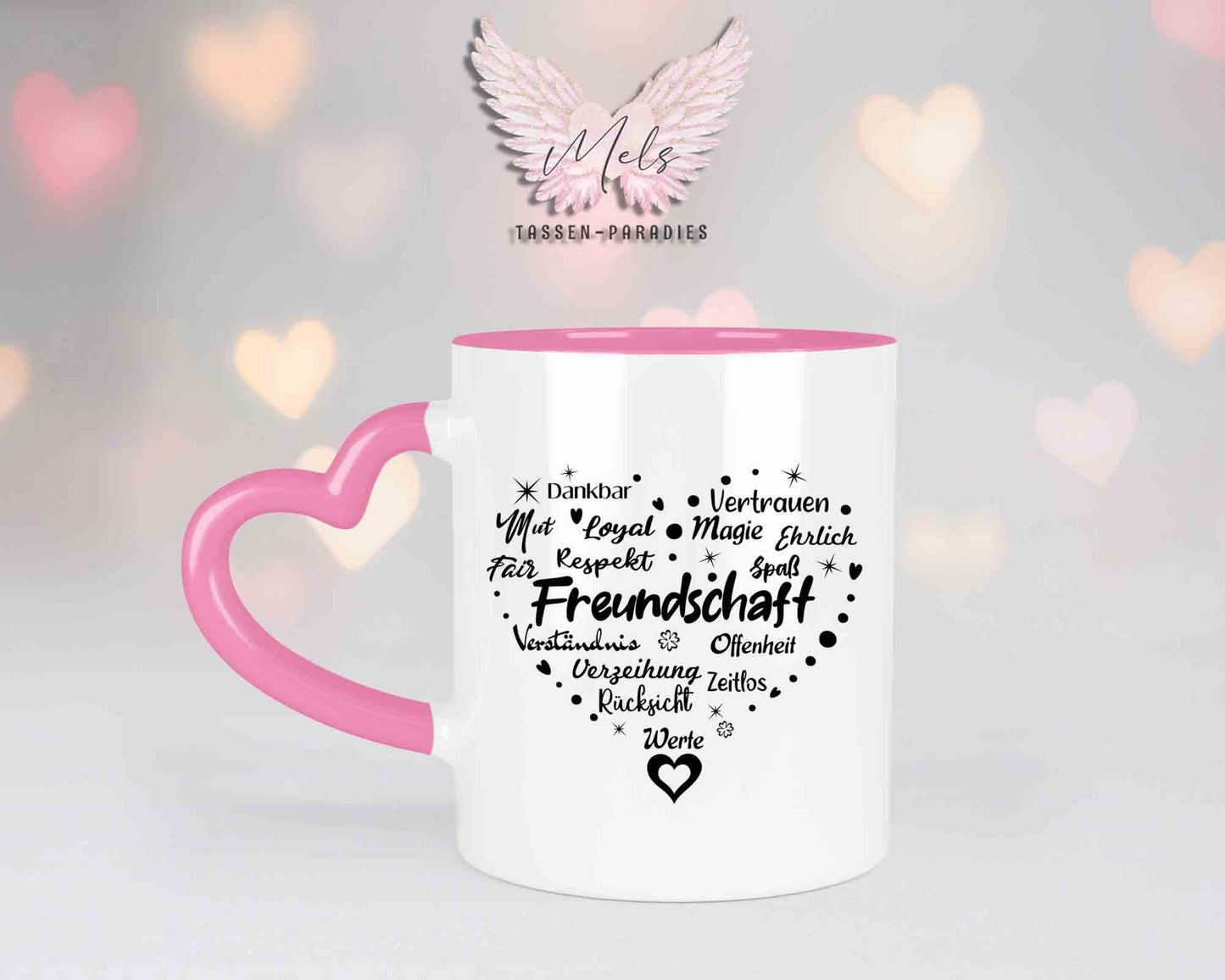 Sag es mit Herz-Freundschaft - mit Bild - Personalisierte Herz-Tassen mit und ohne Name