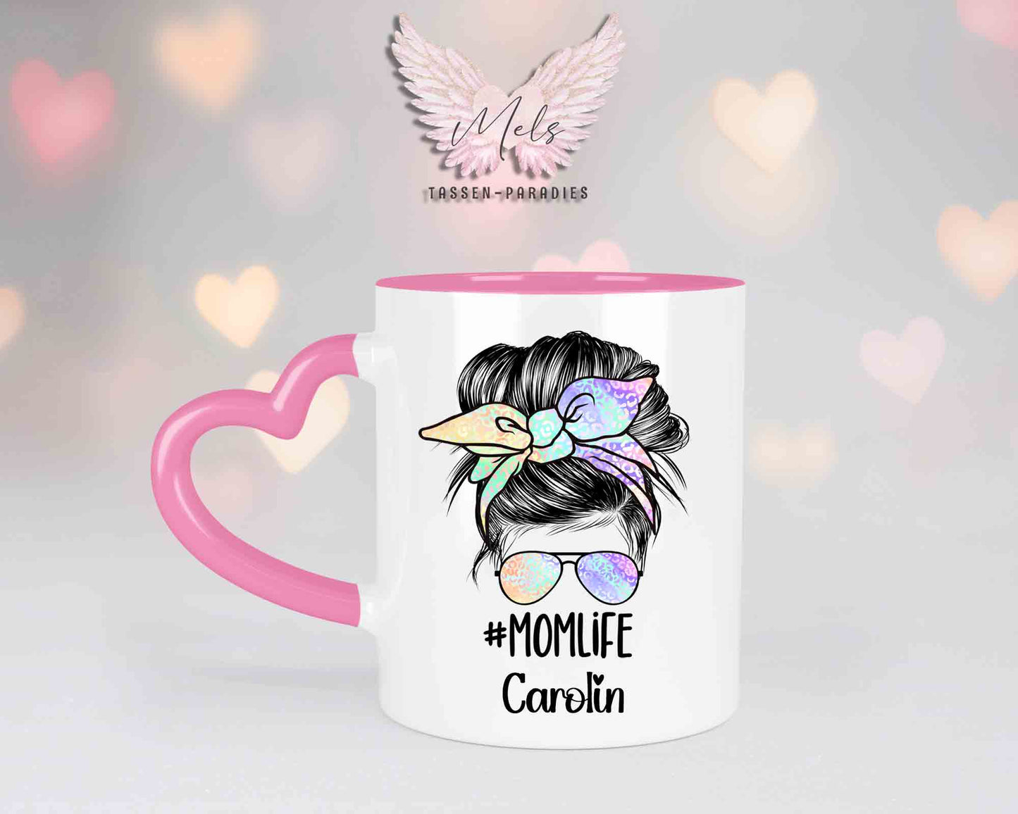 Momlife 7 - mit Bild - Personalisierte Herz-Tassen mit und ohne Name