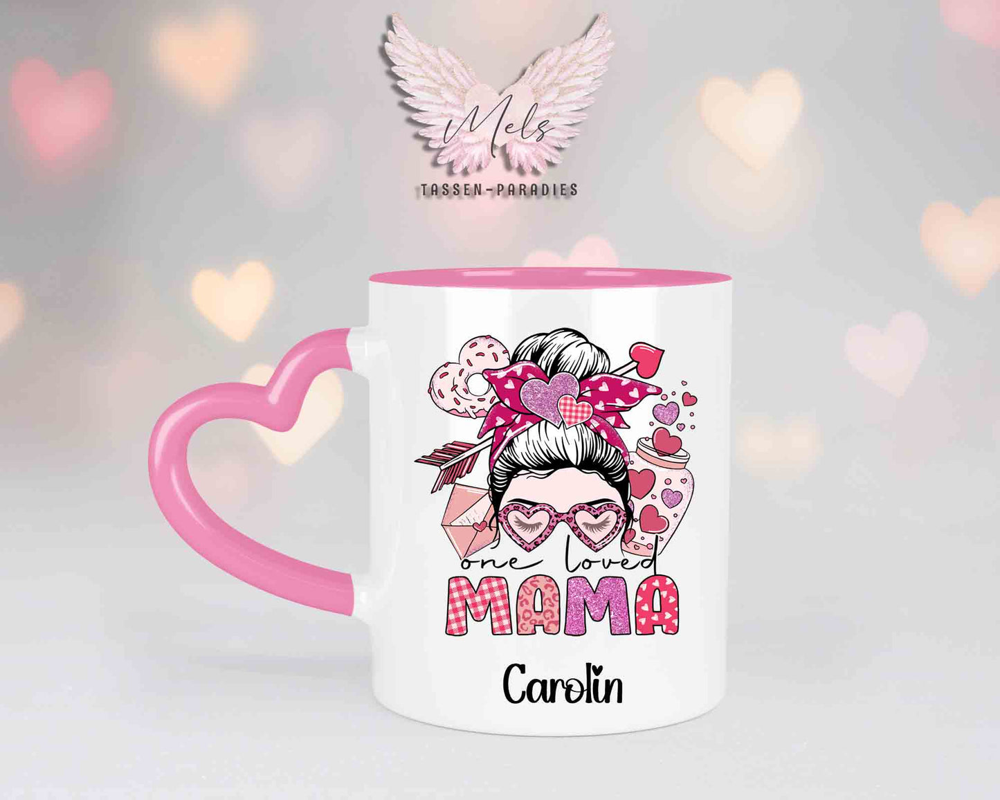 Momlife 8 - mit Bild - Personalisierte Herz-Tassen mit und ohne Name