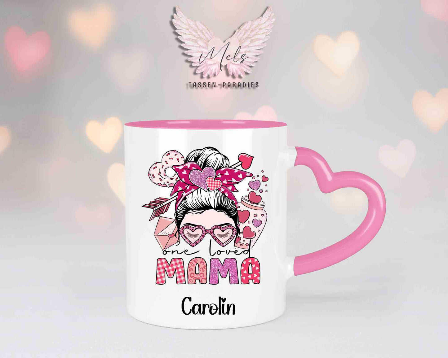 Momlife 8 - mit Bild - Personalisierte Herz-Tassen mit und ohne Name
