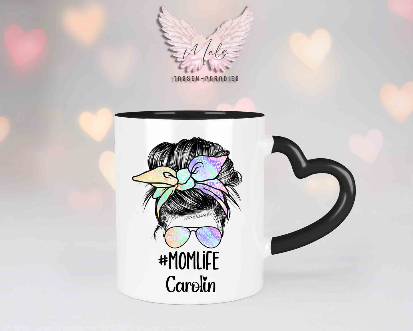 Momlife 7 - mit Bild - Personalisierte Herz-Tassen mit und ohne Name