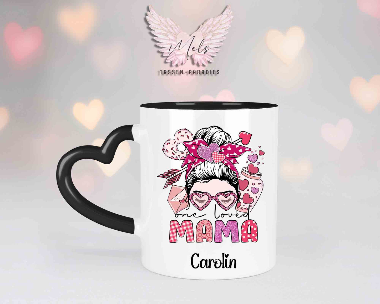 Momlife 8 - mit Bild - Personalisierte Herz-Tassen mit und ohne Name