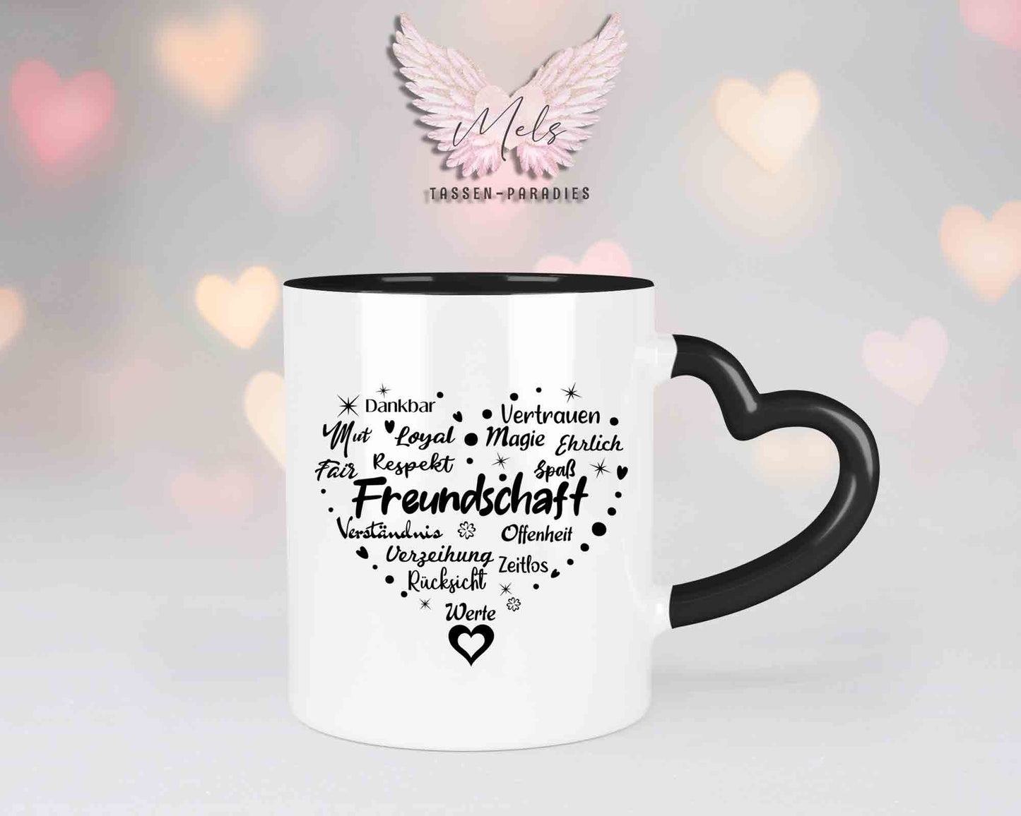 Sag es mit Herz-Freundschaft - mit Bild - Personalisierte Herz-Tassen mit und ohne Name
