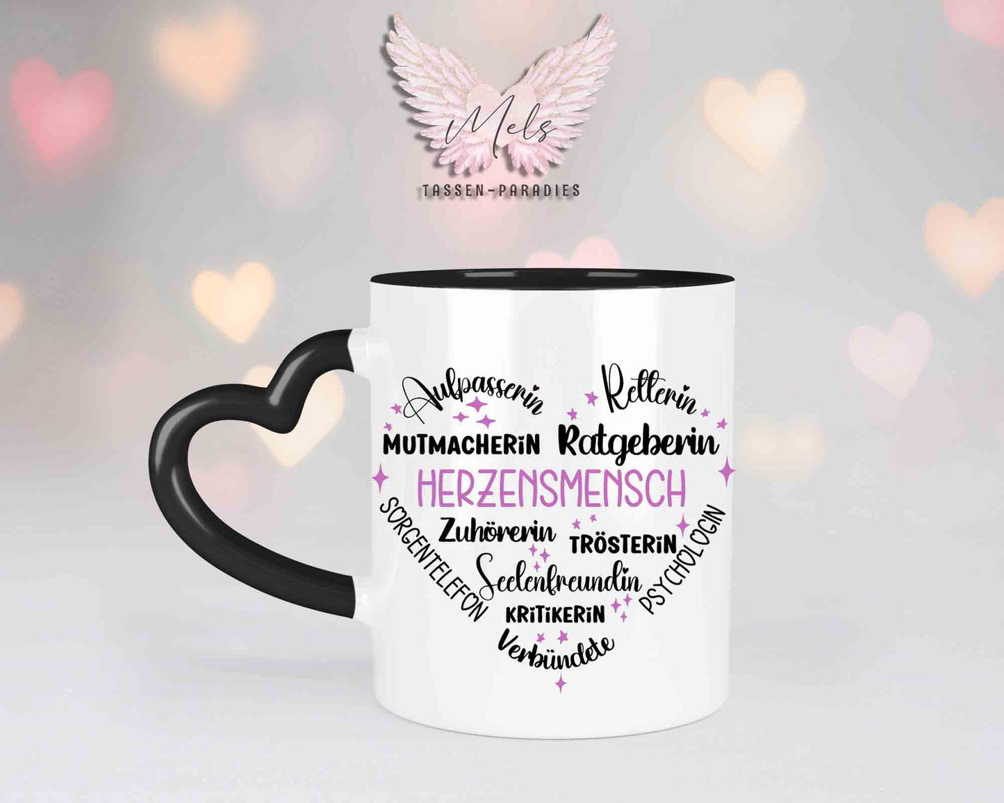Sag es mit Herz-Herzensmensch - mit Bild - Personalisierte Herz-Tassen mit und ohne Name