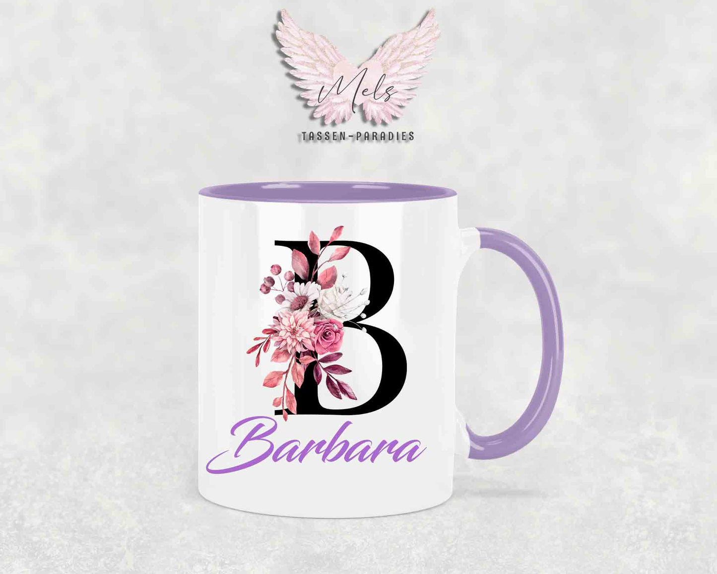 Alphabet mit Name - Personalisierte Keramik-Tasse Lila