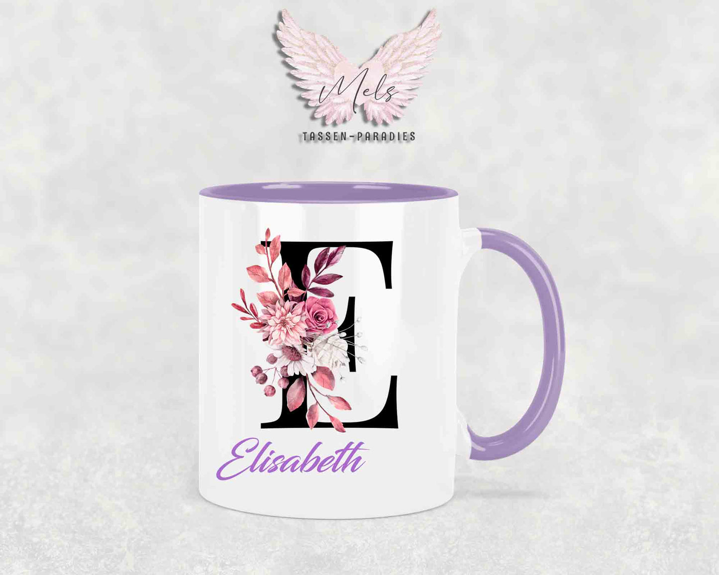 Alphabet mit Name - Personalisierte Keramik-Tasse Lila