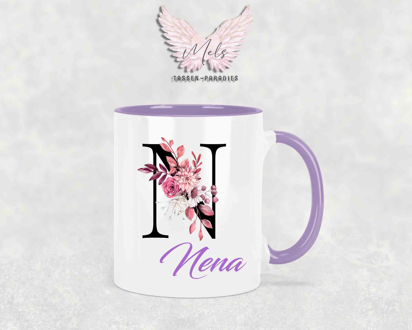 Alphabet mit Name - Personalisierte Keramik-Tasse Lila