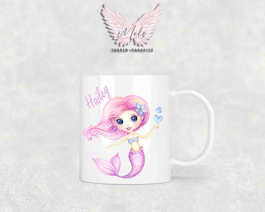 Personalisierte Kinder Tasse Meerjungfrau 3 - mit und ohne Name
