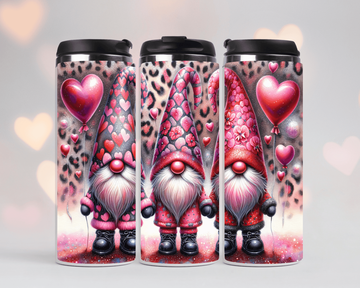 Thermobecher/Tumbler/Tasse Valentine 3 Genom, Herzen & Orchideen