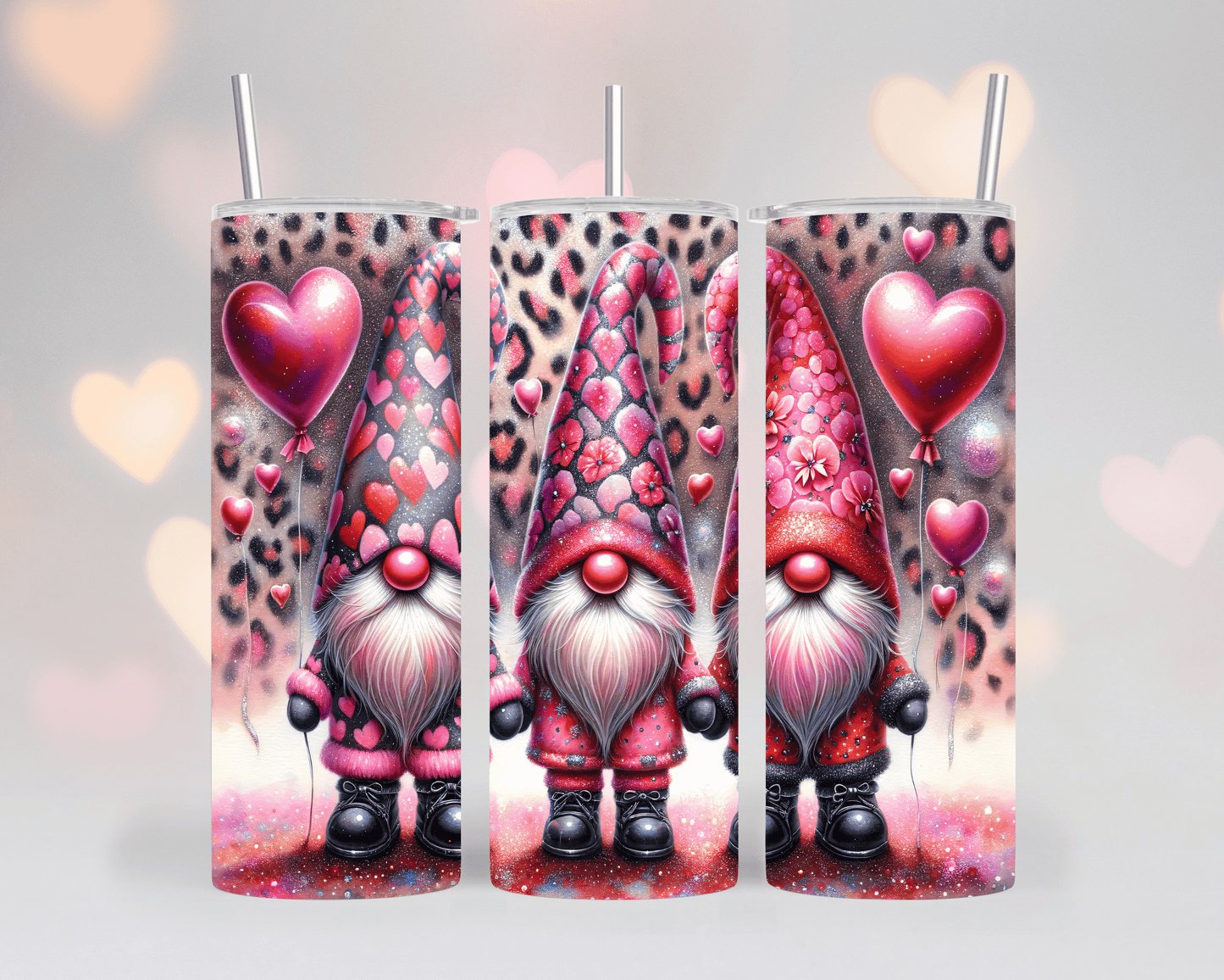 Thermobecher/Tumbler/Tasse Valentine 3 Genom, Herzen & Orchideen