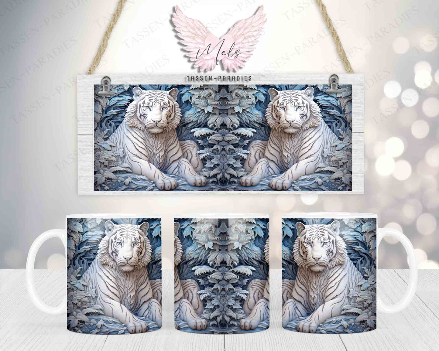 Snow Tiger - 3D-Bild - Tasse
