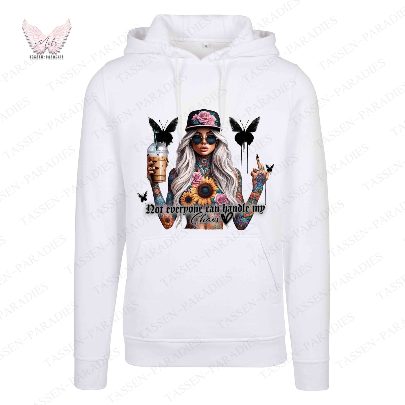 Hoodie mit Statement-Print – "Not everyone can handle my Chaos"