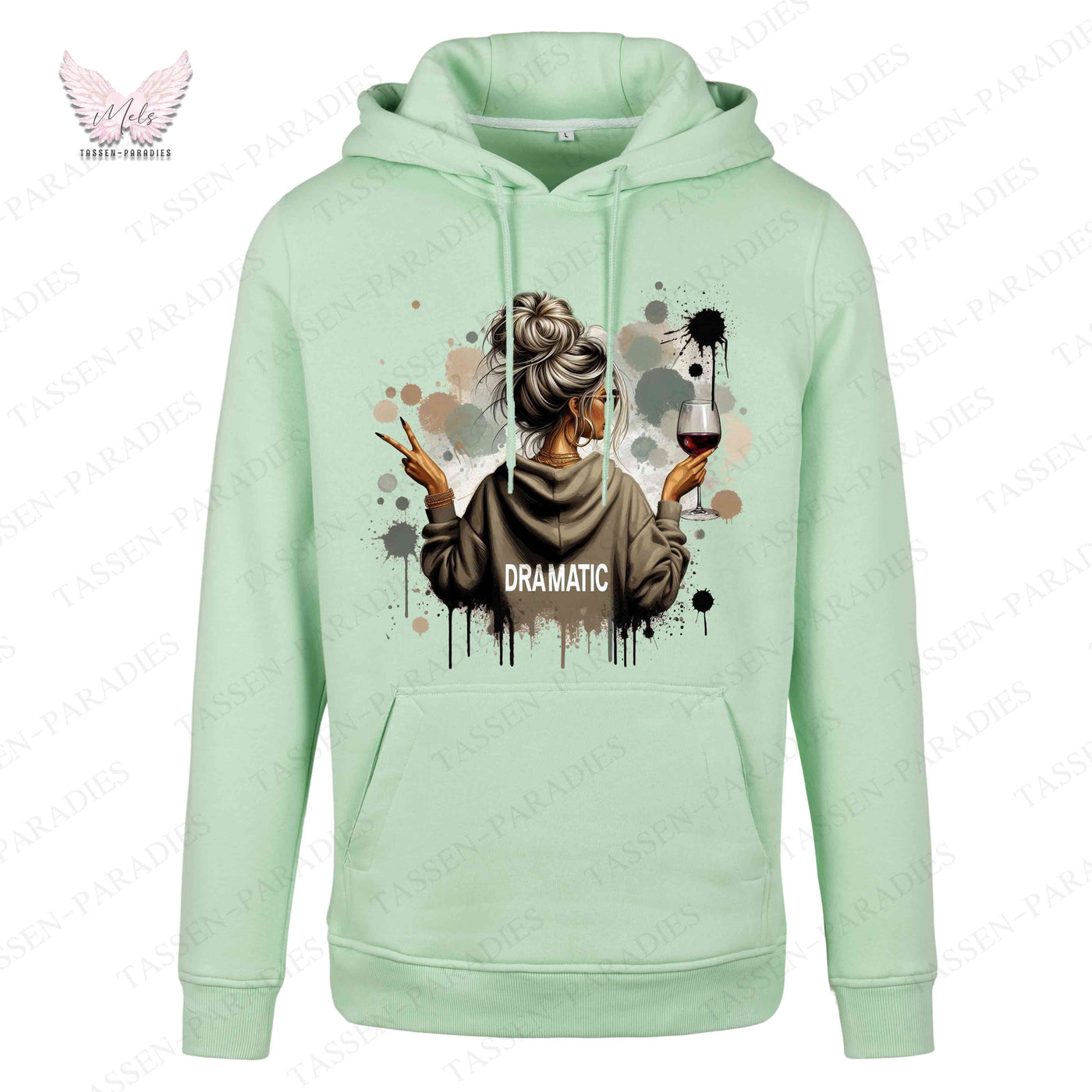 Hoodie mit Statement-Print – "DRAMATIC"