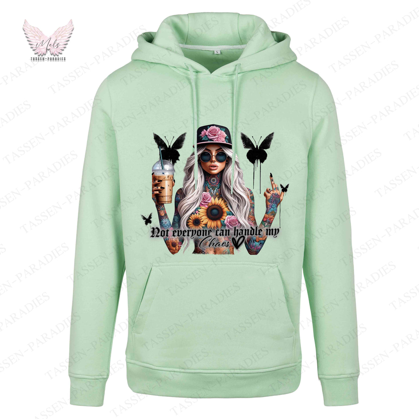 Hoodie mit Statement-Print – "Not everyone can handle my Chaos"