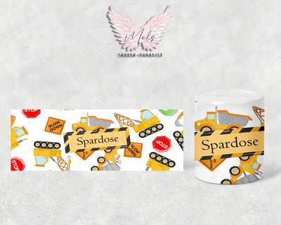 Personalisierte Kinder Spardose Baustelle 1 - mit Name oder Spardose