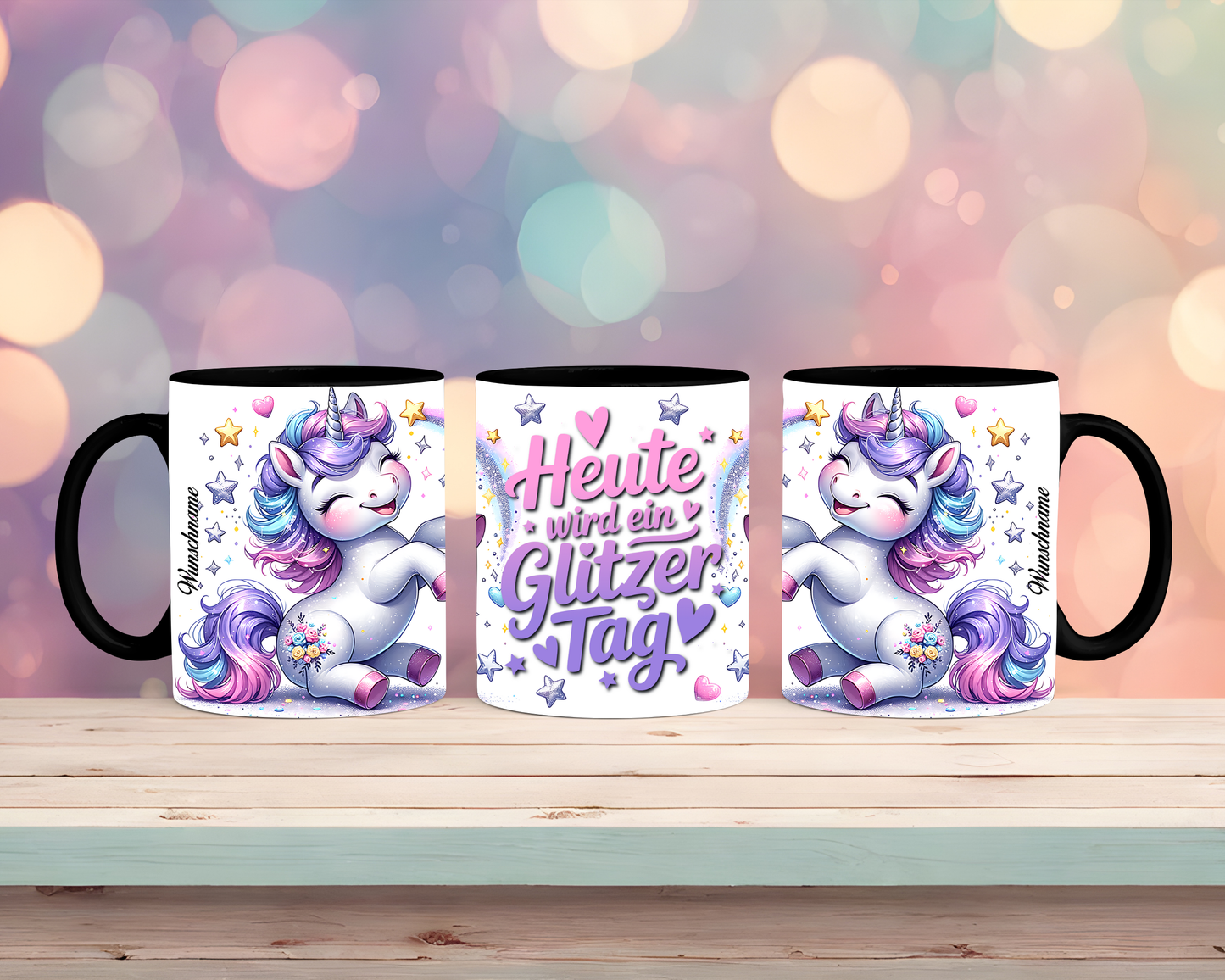 Tasse mit Einhorn Motiv Heute wird ein Glitzertag