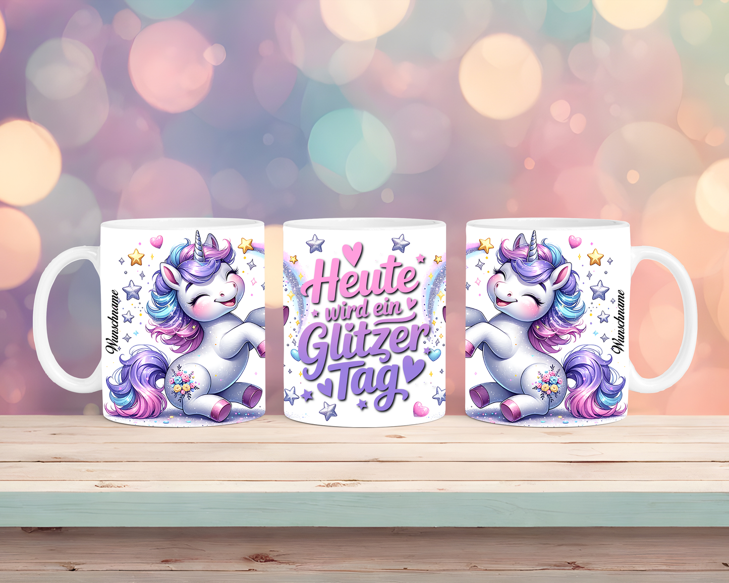 Tasse mit Einhorn Motiv Heute wird ein Glitzertag