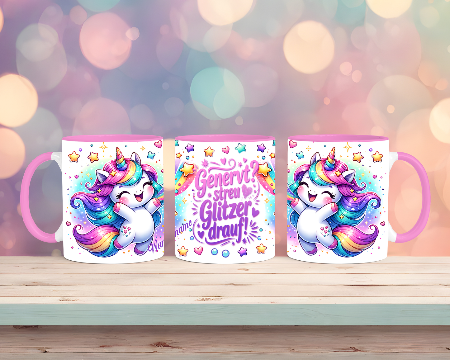 Tasse mit Einhorn  Genervt streu Glitzer drüber