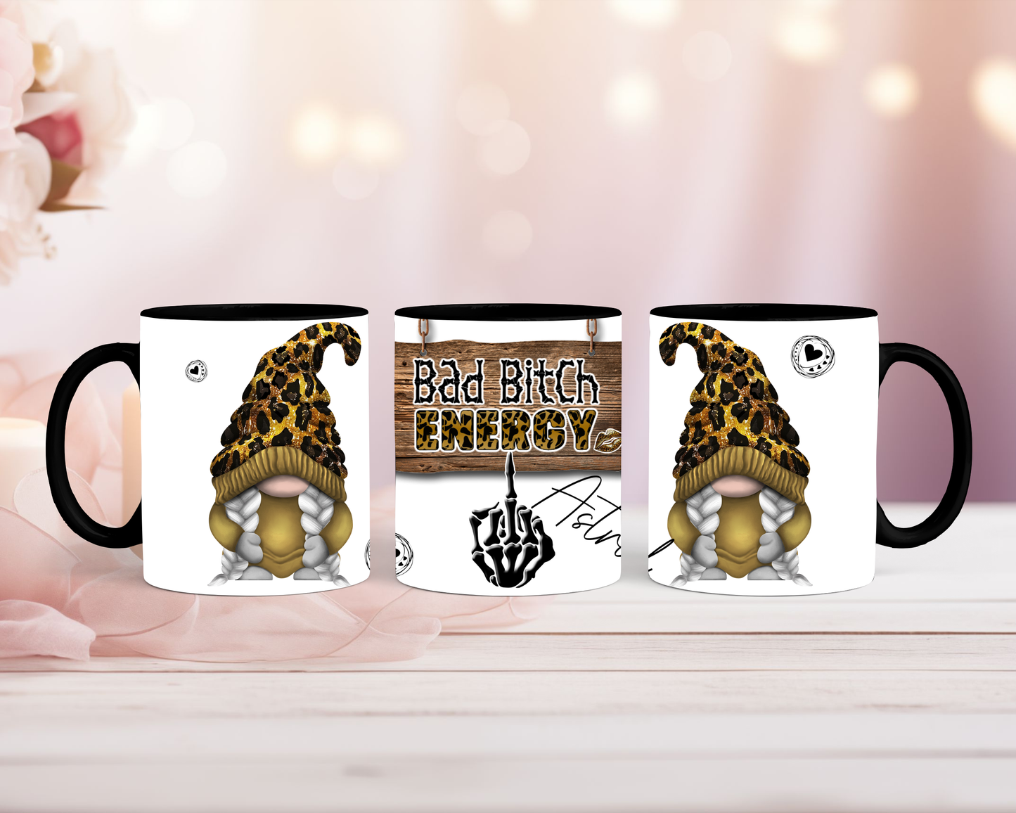 Tasse Bad Bitch Energy frecher Wichtel mit Statement