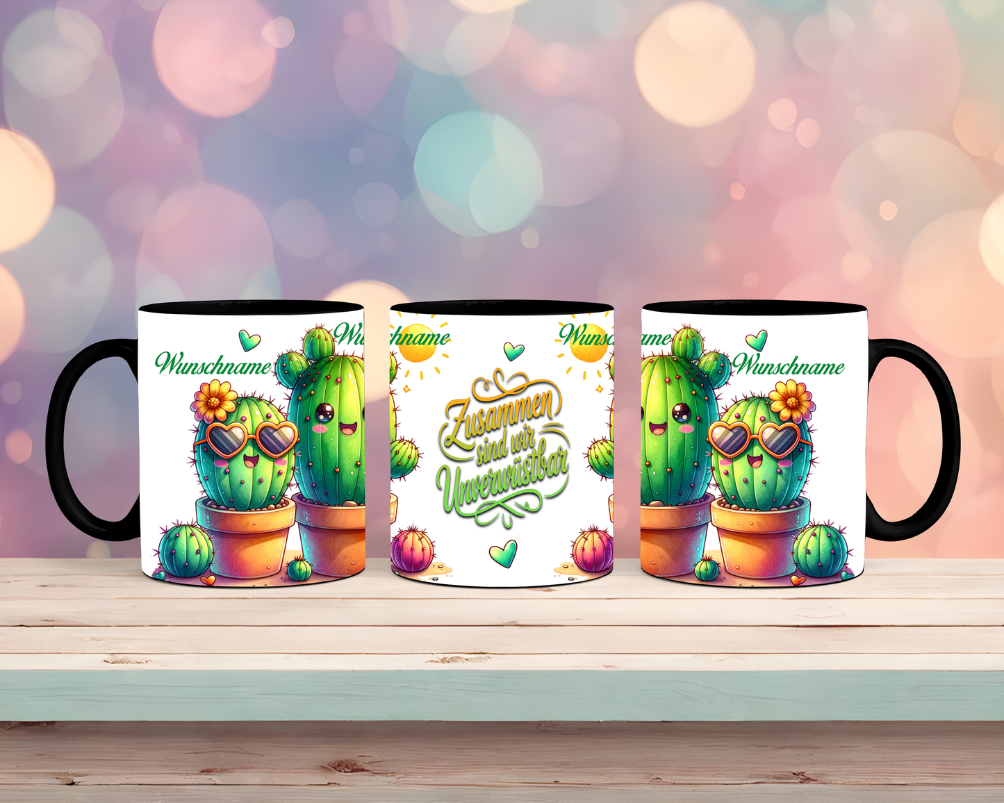Tasse mit Kaktus & Spruch „Zusammen sind wir Unverwüstbar“