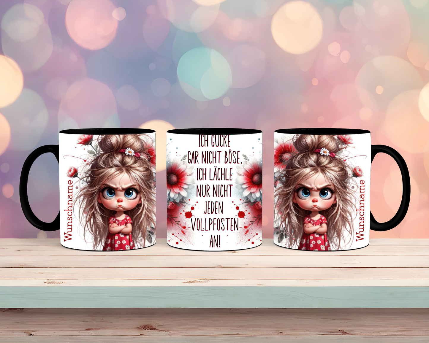 Tasse mit Mädchen und frechem Spruch