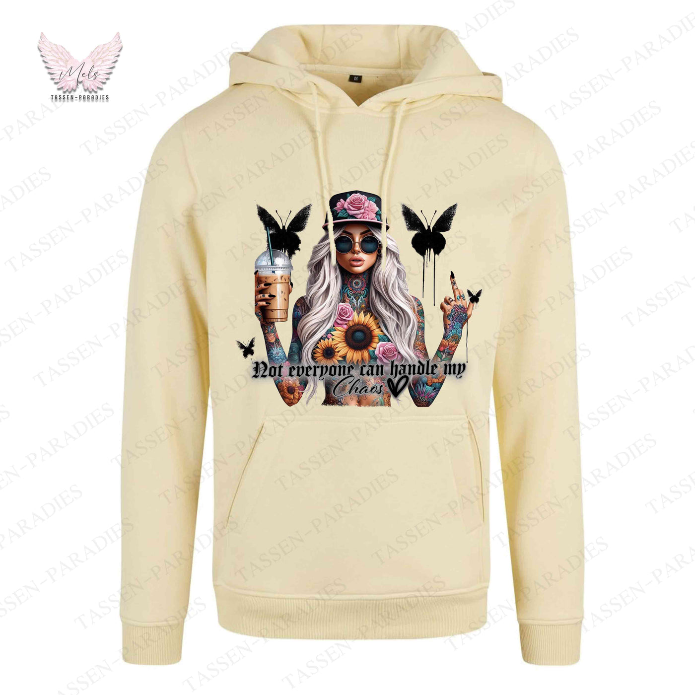 Hoodie mit Statement-Print – "Not everyone can handle my Chaos"