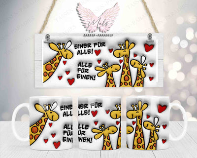 Giraffen - 3D-Bild - Tasse