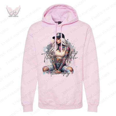 Hoodie mit Statement-Print – "They watch THEY HATE Then copy"