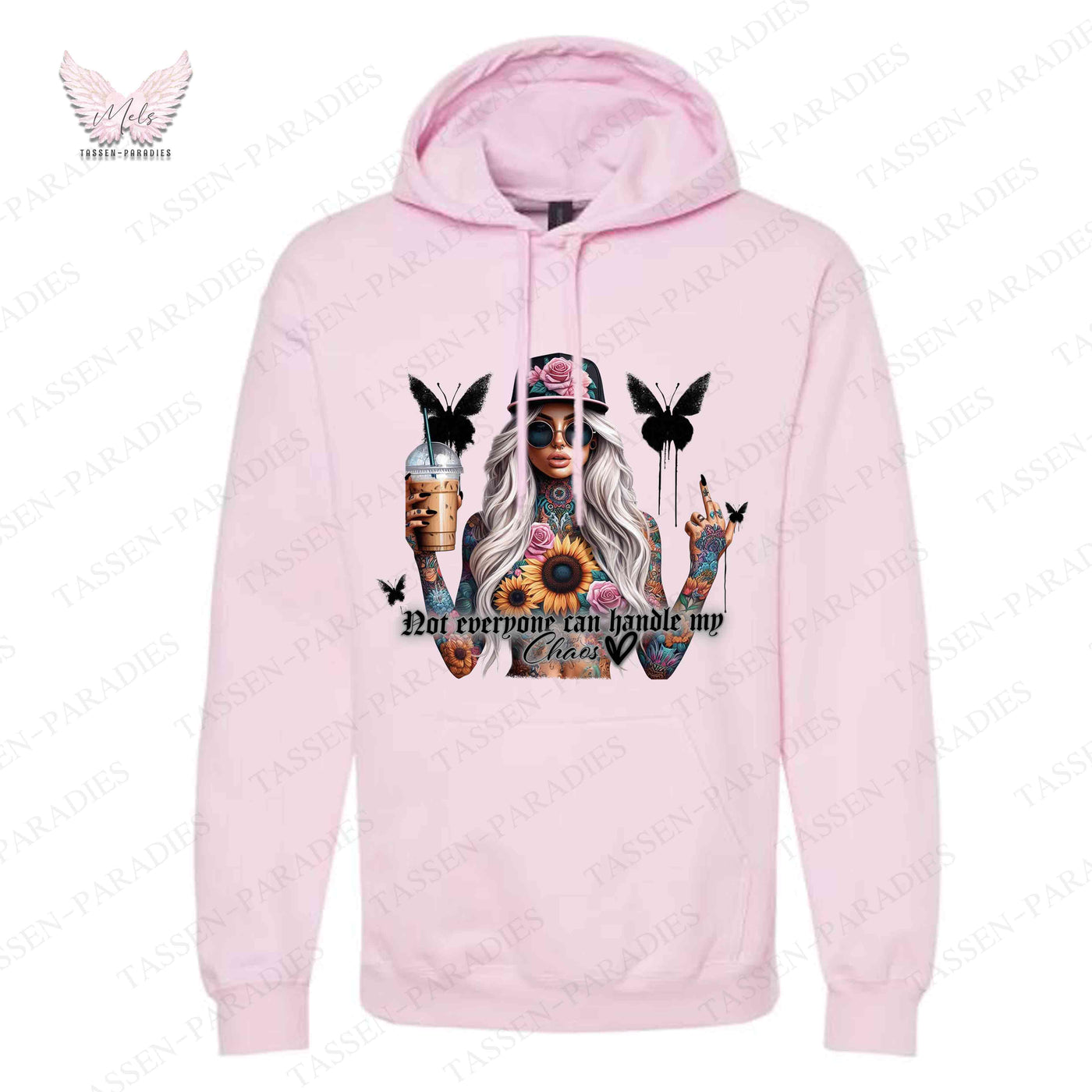 Hoodie mit Statement-Print – "Not everyone can handle my Chaos"