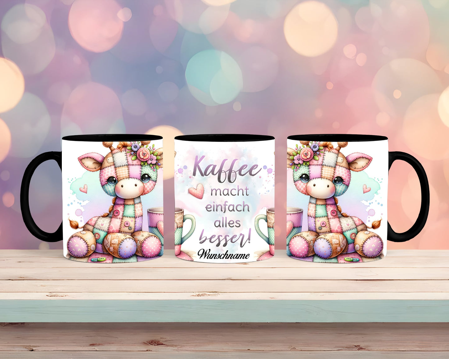 Tasse mit Giraffe und Spruch Kaffee macht alles besser