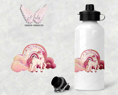 Pferd 1 - Personalisierte Kinder-Trinkflasche weiß mit und ohne Name