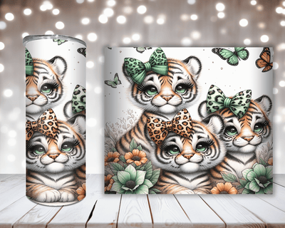 Thermobecher „Niedliche Tiger mit Schleife“