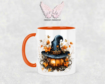 Halloween-Alphabet mit Name - Personalisierte Keramik-Tasse Orange