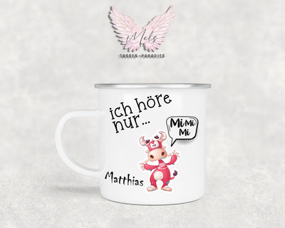 Sprüche 7 - Personalisierte Emailletasse mit und ohne Name