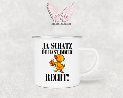 Sprüche 8 - Personalisierte Emailletasse mit und ohne Name