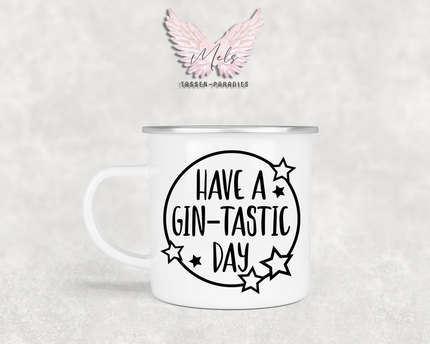 GIN "-Tastic Day" - Personalisierte Emailletasse mit und ohne Name