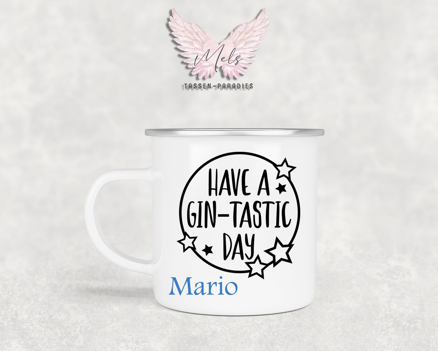 GIN "-Tastic Day" - Personalisierte Emailletasse mit und ohne Name