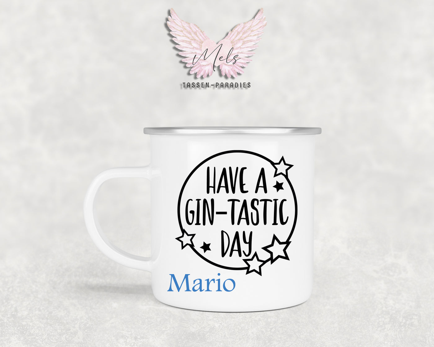 GIN "-Tastic Day" - Personalisierte Emailletasse mit und ohne Name