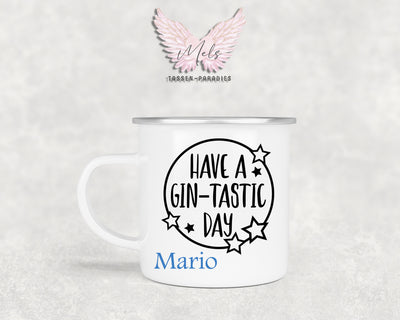 GIN "-Tastic Day" - Personalisierte Emailletasse mit und ohne Name