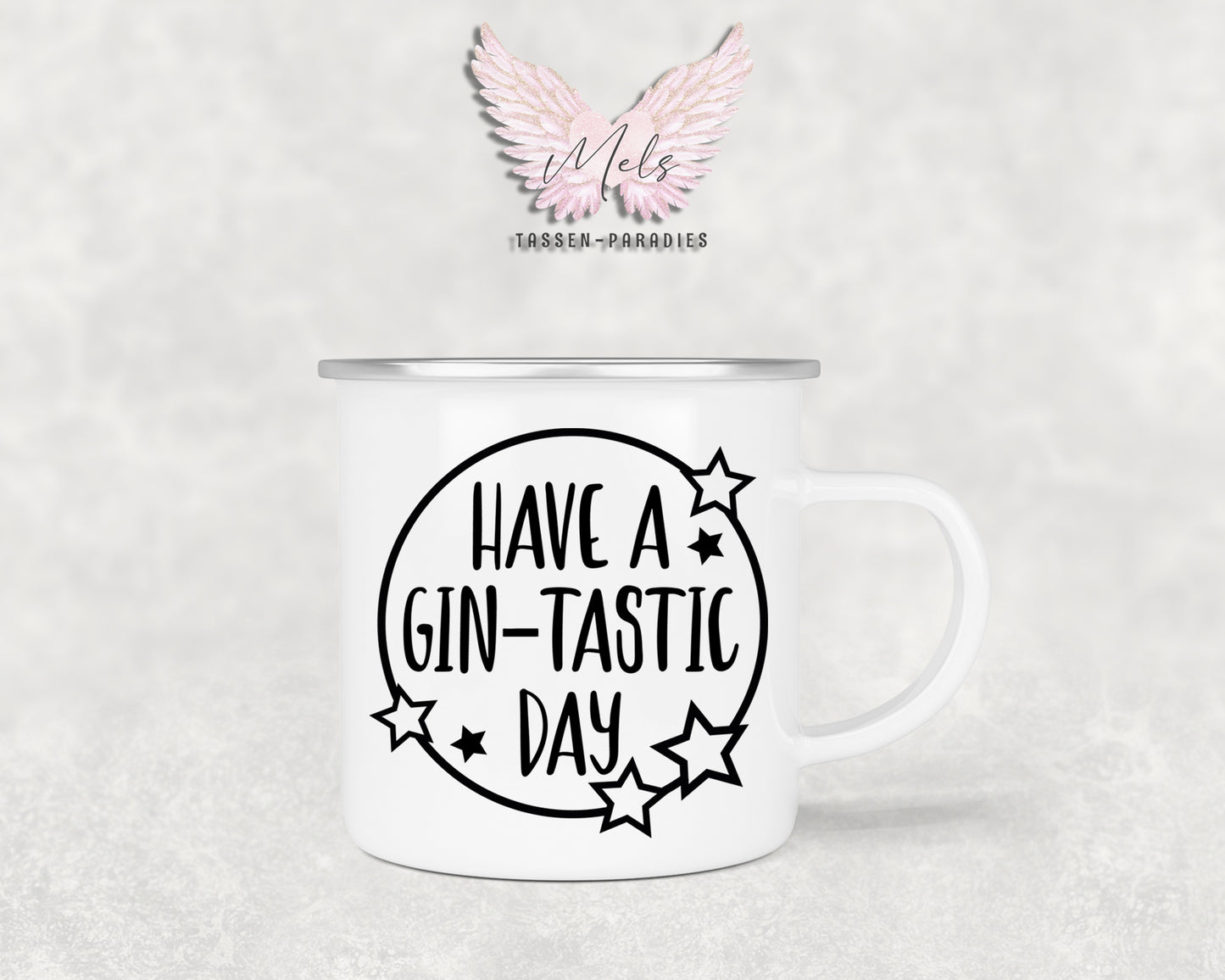 GIN "-Tastic Day" - Personalisierte Emailletasse mit und ohne Name