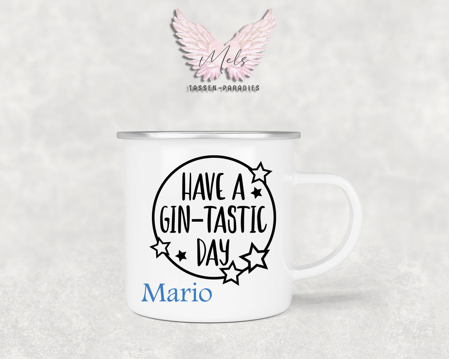 GIN "-Tastic Day" - Personalisierte Emailletasse mit und ohne Name